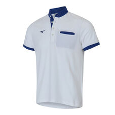 CONTRAST STAND COLLAR TRAINING POLO MEN White / Mazarine Blue