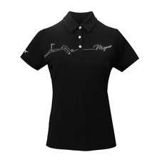 GOLF COURSE PRINT POLO WOMEN Black