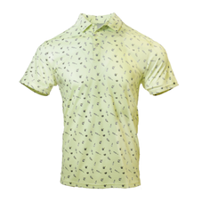 JAPANESE SUMMER PRINT POLO MEN Luminary Green