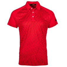 LINEAR PRINT POLO MEN Racing Red