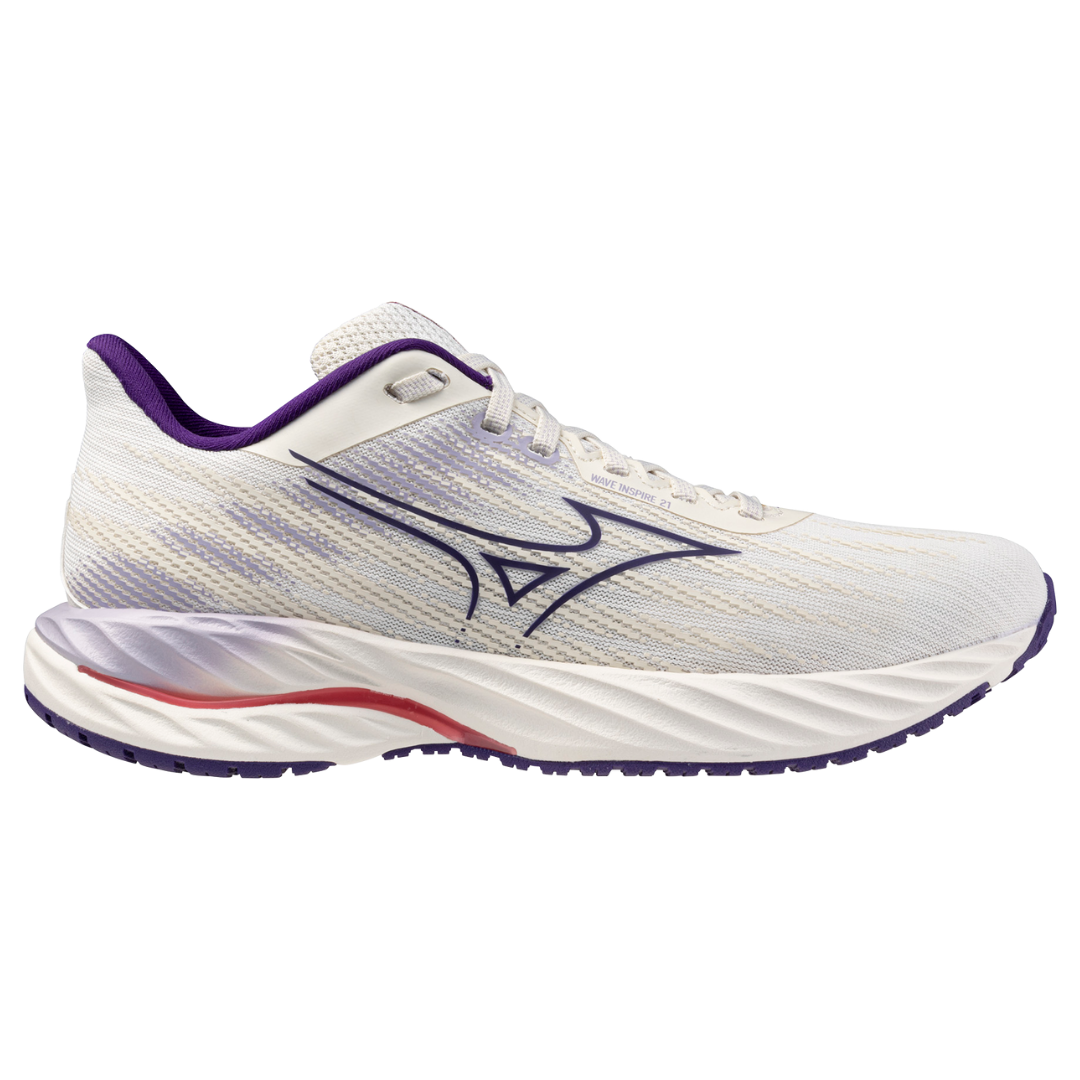 WAVE INSPIRE 21 WOMEN MIZUNO Snow White / Vintage Indigo / Camellia Rose