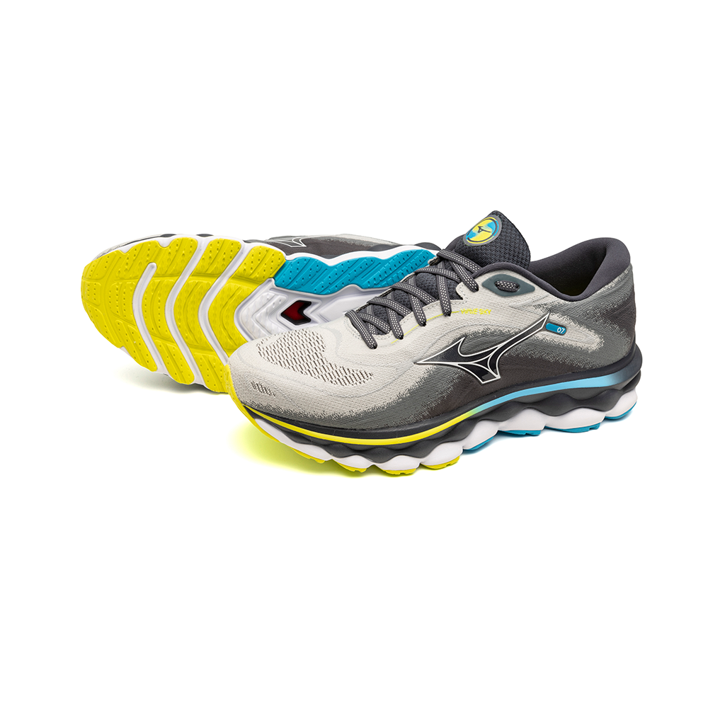 Mizuno Zapatillas Running Hombre - Wave Sky 7 - Surf the Web / Silver /  Dress Blue