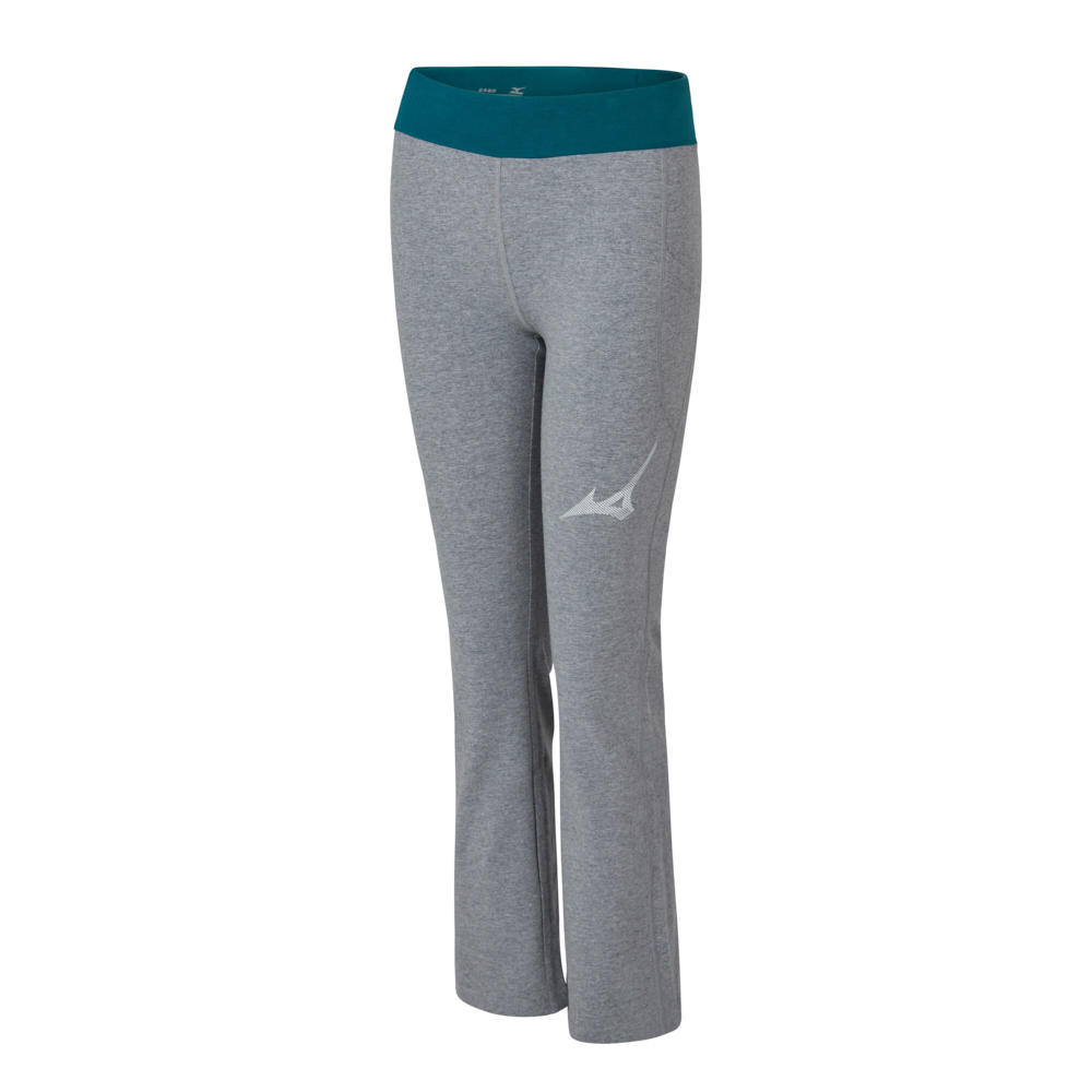 STRETCHY YOGA LONG PANTS WOMEN Heather Grey / Shaded Spruce