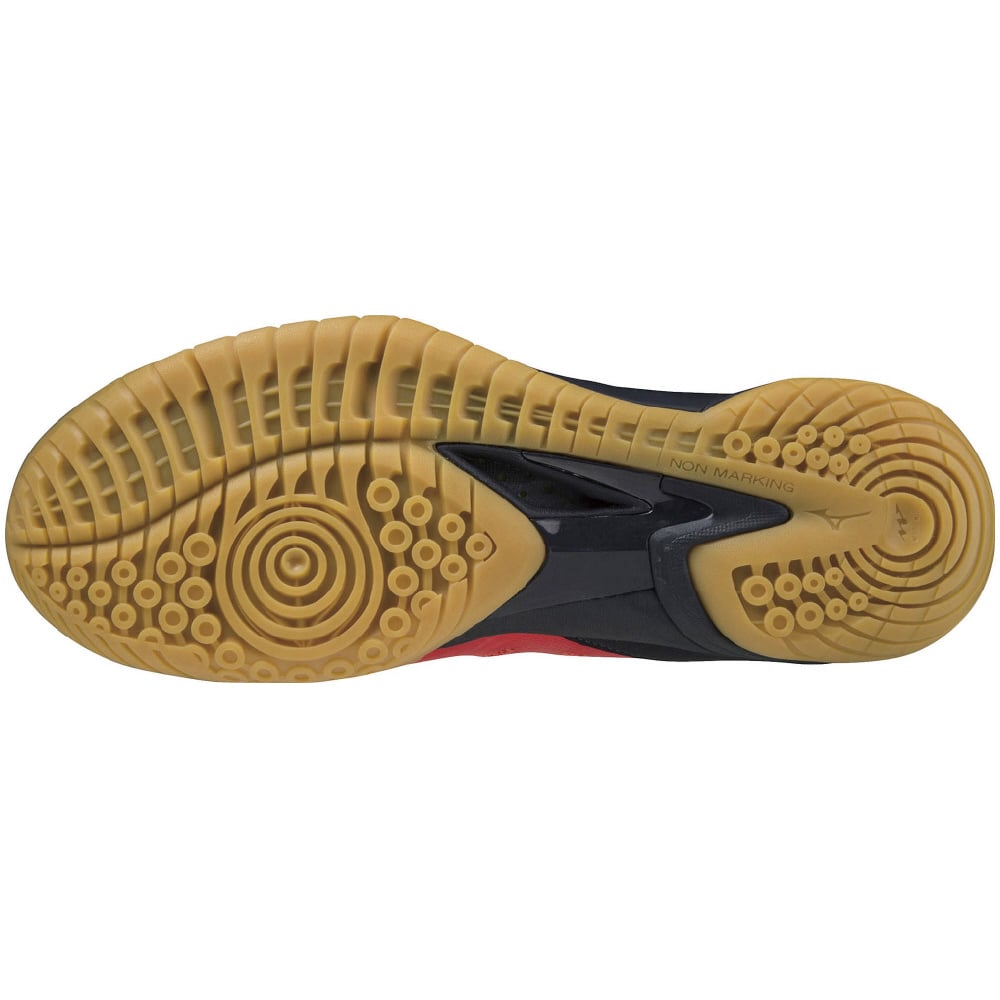 MIZUNO Badminton Shoes WAVE FANG ZERO 2 Red Gold Navy 71GA2190 US10 28cm 