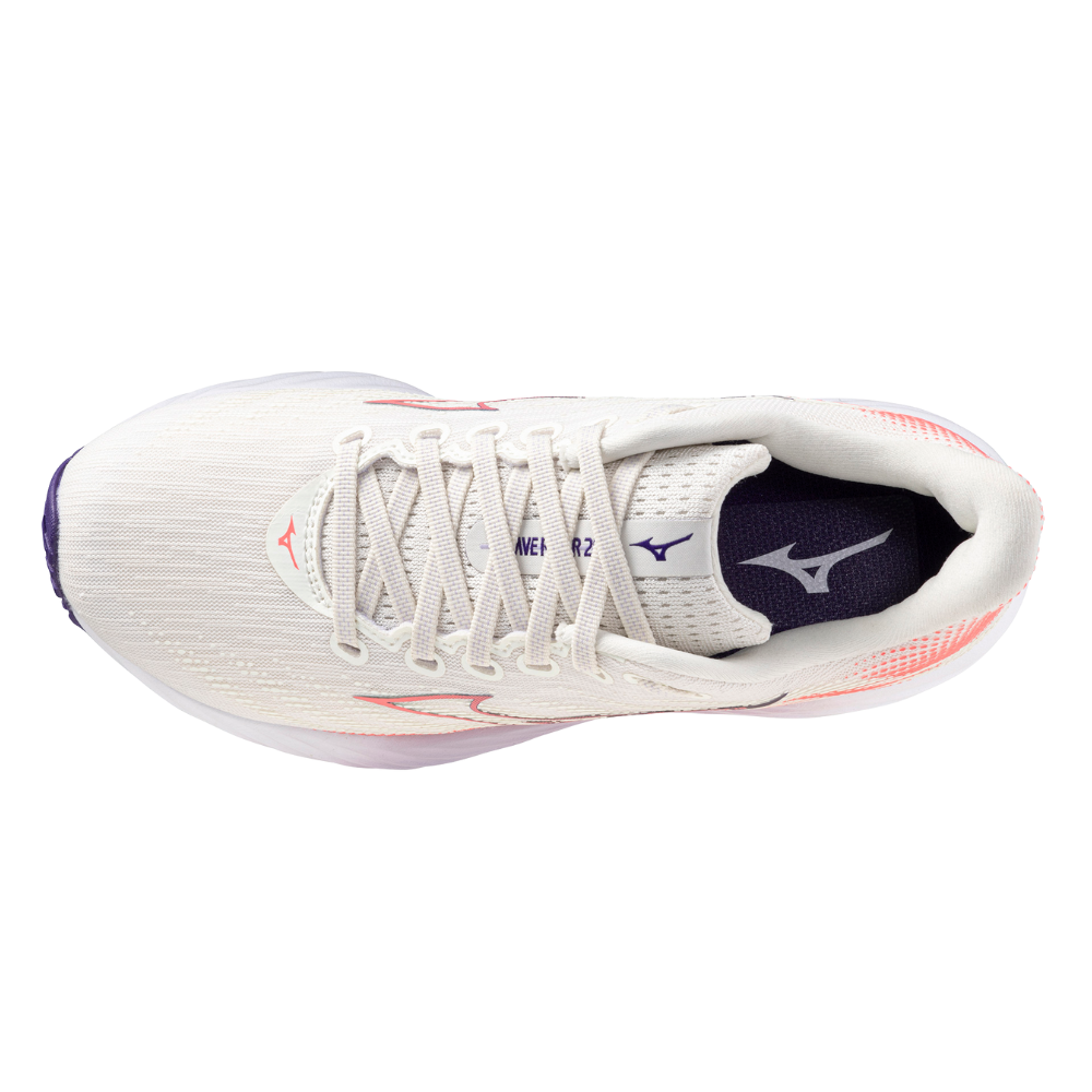 WAVE RIDER 28 WOMEN MIZUNO Snow White / Camellia Rose / Vintage Indigo
