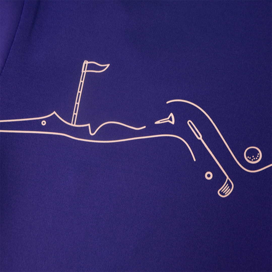 GOLF COURSE PRINT POLO WOMEN Royal Blue