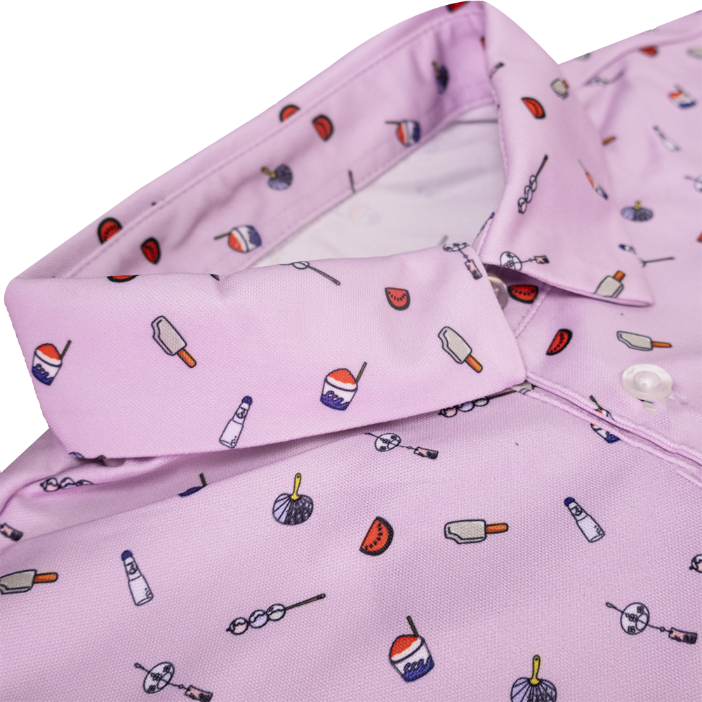 JAPANESE SUMMER PRINT POLO WOMEN Light Purple