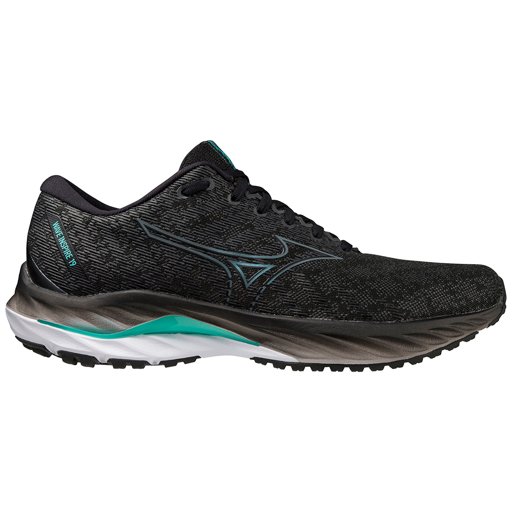 WAVE INSPIRE 19 2E WIDE MEN Black / Metallic Gray / Biscay Green