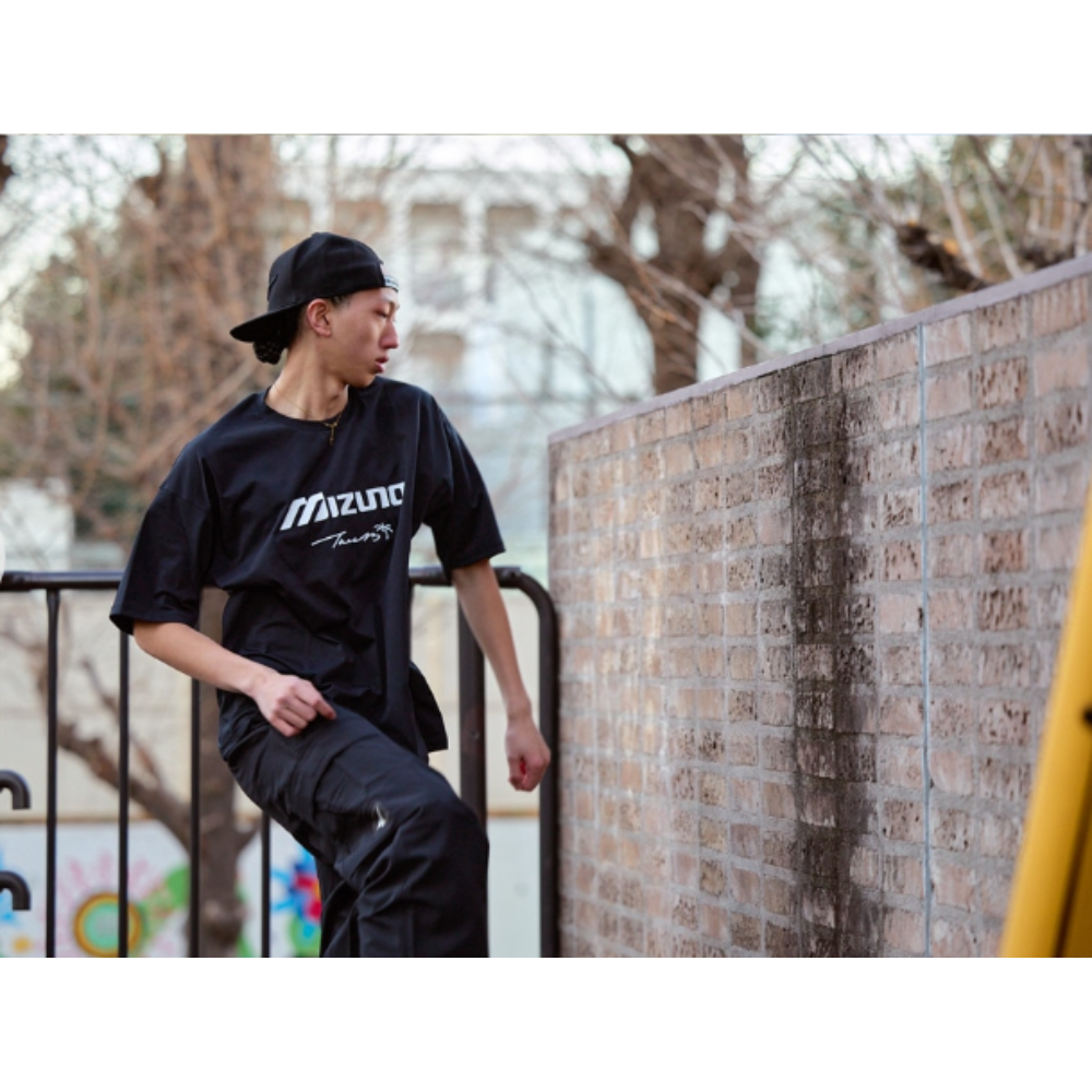 SHORT SLEEVE MIZUNO TEE UNISEX Black