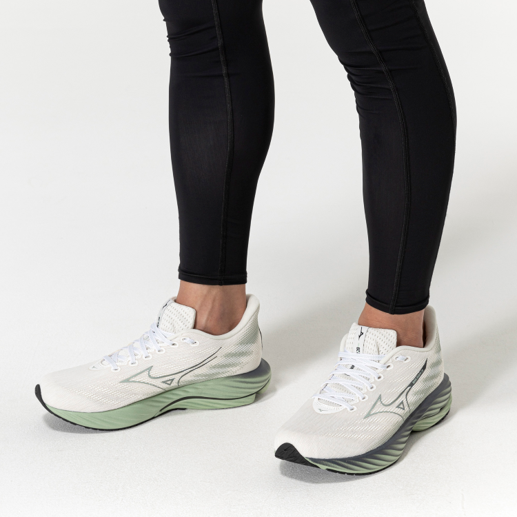 WAVE RIDER 28 UNISEX MIZUNO Snow White / Frosty Green / Black