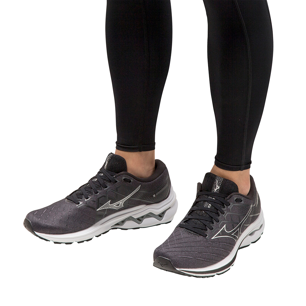 Mizuno wave rider 18 black silver online