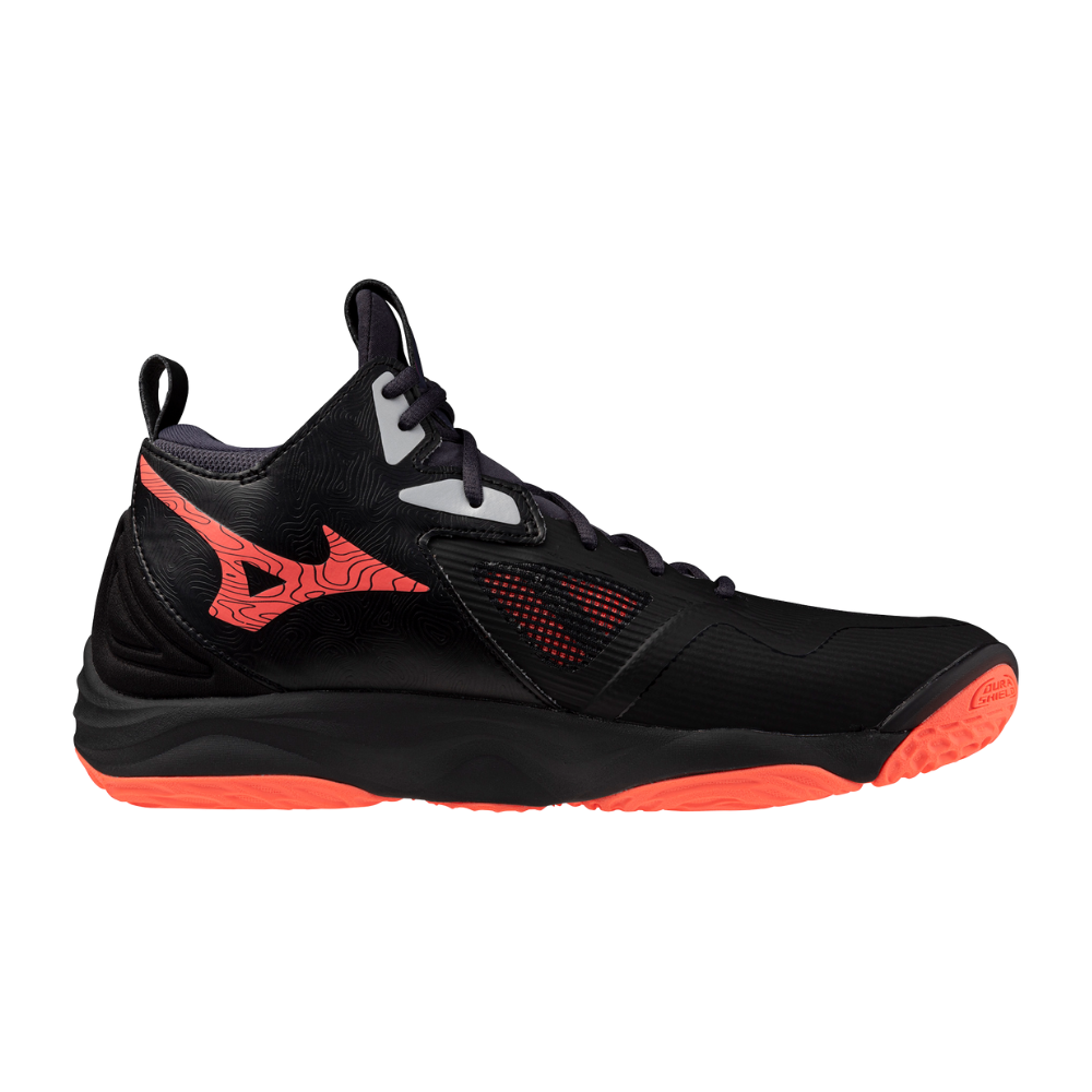 WAVE MOMENTUM 3 MID UNISEX Black / Neon Flame / Peacock Blue