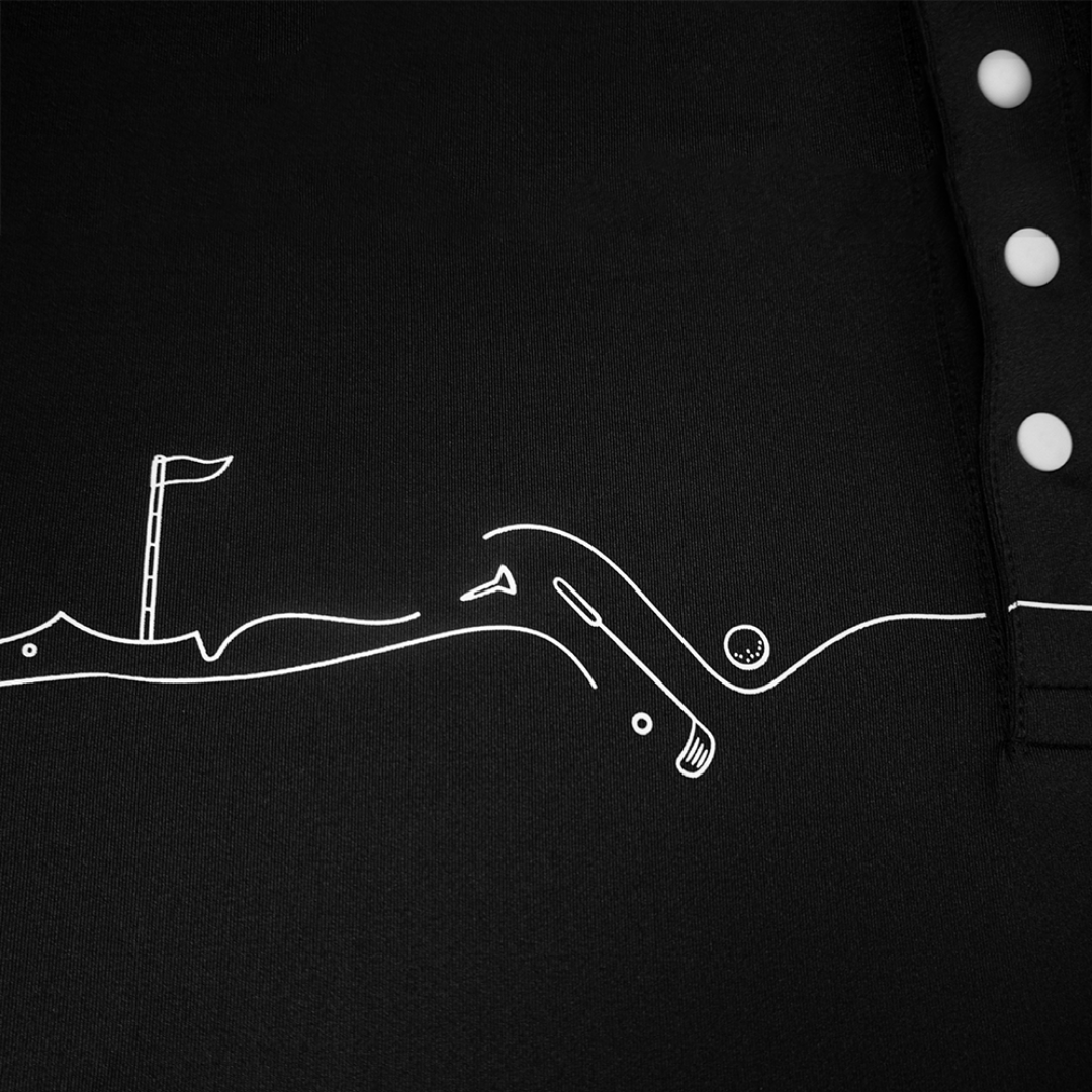 GOLF COURSE PRINT POLO WOMEN Black