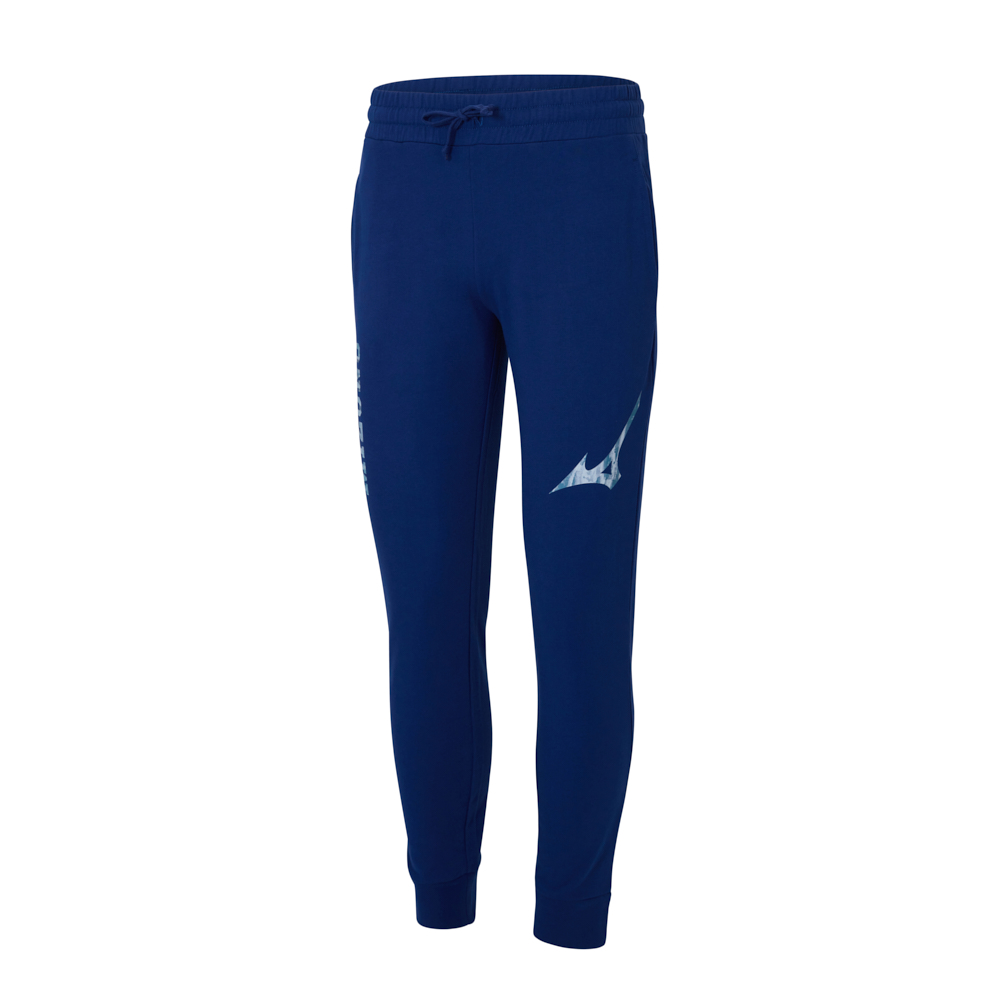 BRUSH PRINT LOGOS TRAINING LONG PANTS MEN Mazarine Blue