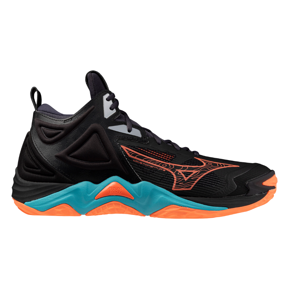 WAVE MOMENTUM 3 MID UNISEX Black / Neon Flame / Peacock Blue