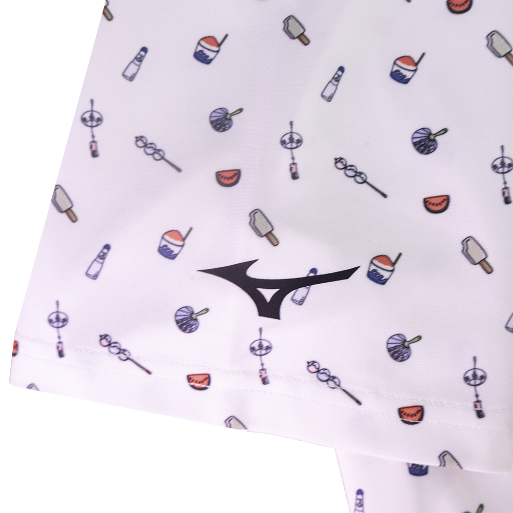 JAPANESE SUMMER PRINT POLO WOMEN White