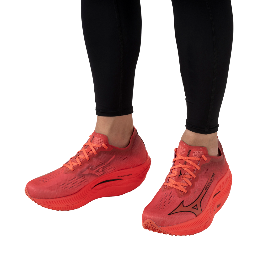 Red mizuno running shoes hotsell