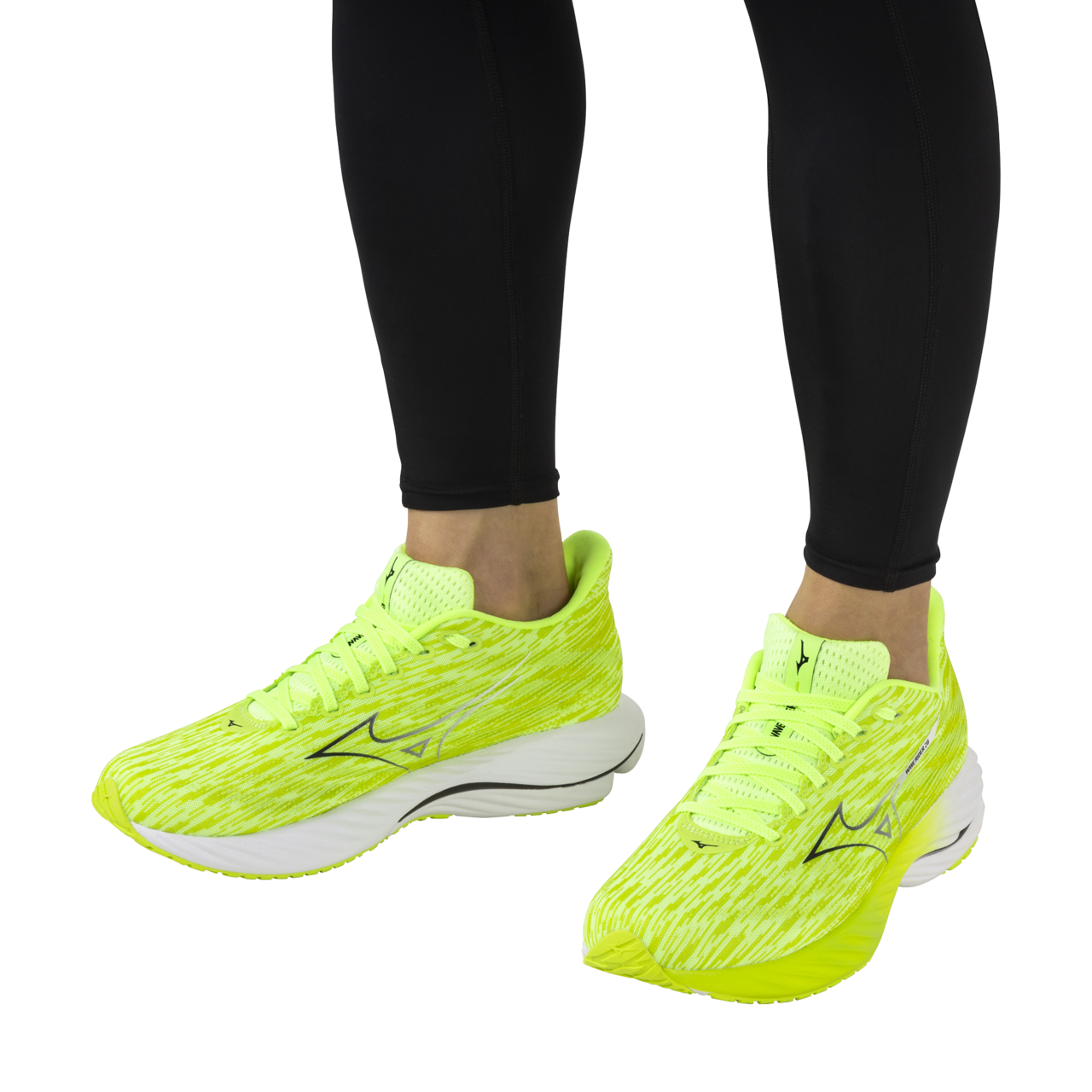 WAVE RIDER 28 2E WIDE MEN Mizuno Neo Line / Black / Acid Lime