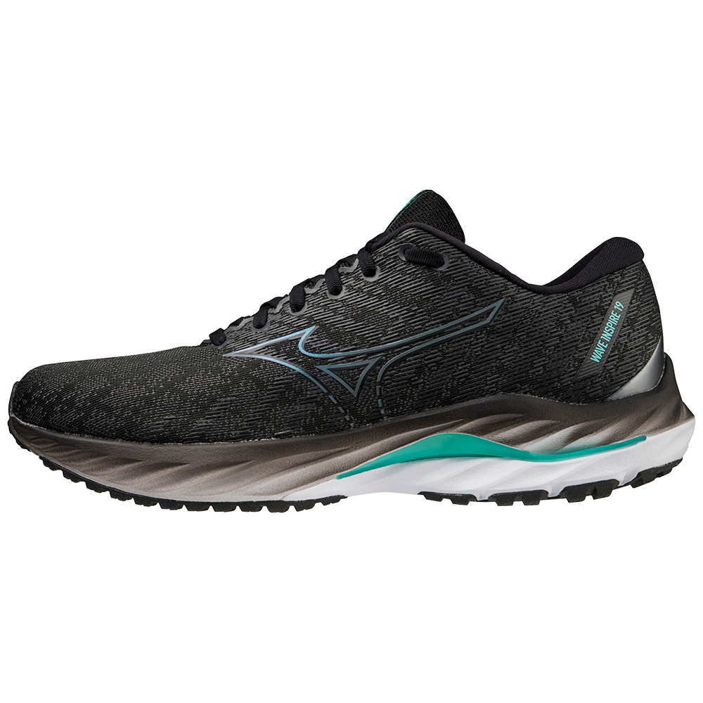 WAVE INSPIRE 19 2E WIDE MEN Black / Metallic Gray / Biscay Green