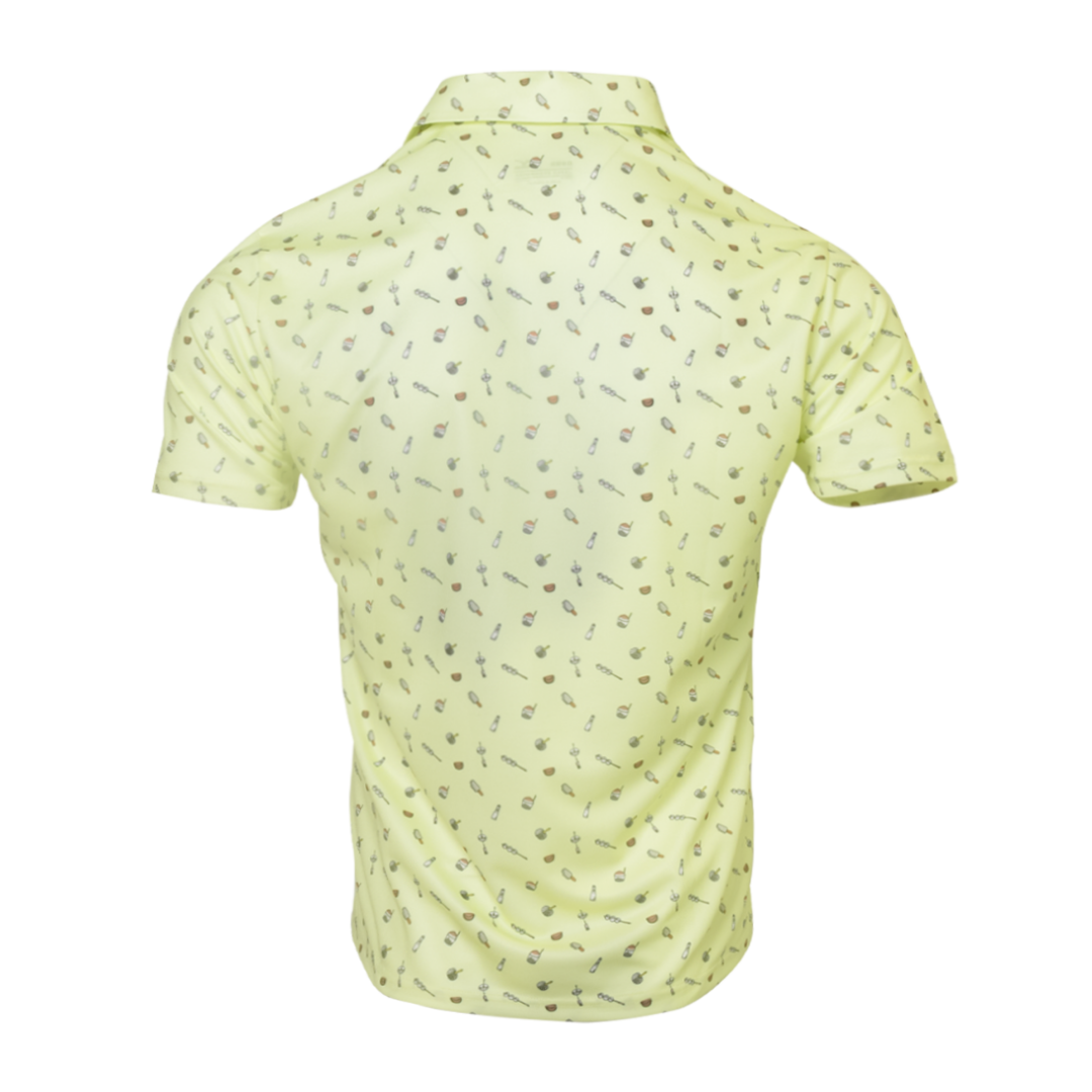 JAPANESE SUMMER PRINT POLO MEN Luminary Green