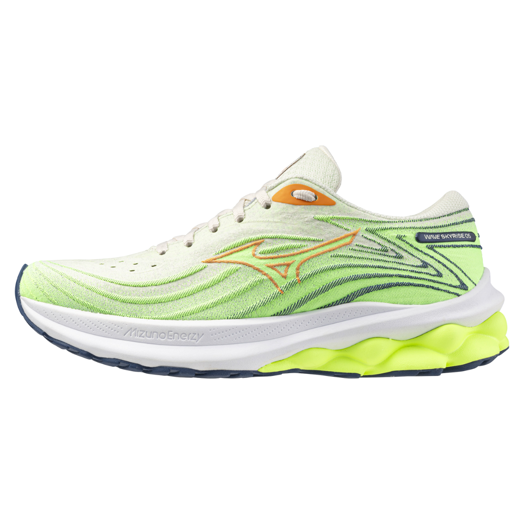 WAVE SKYRISE 5 WOMEN Pristine / Vibrant Orange / MIZUNO Neo Lime