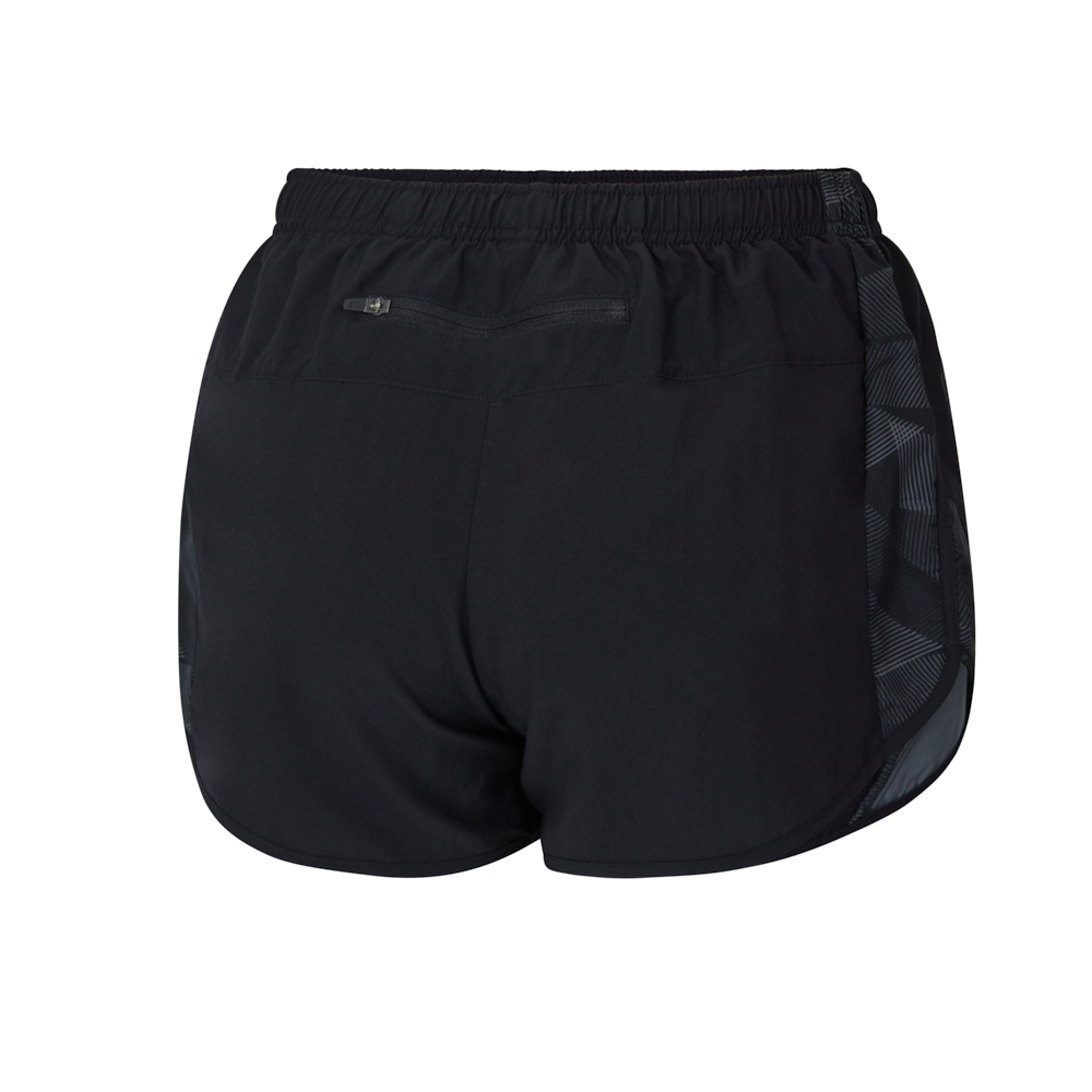 PRINTED PANELS SIDE SPLIT SHORTS WOMEN Black