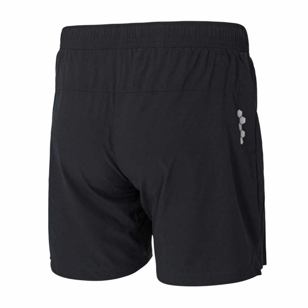BRUSH PRINT RUNNING SPLIT SHORTS MEN Black