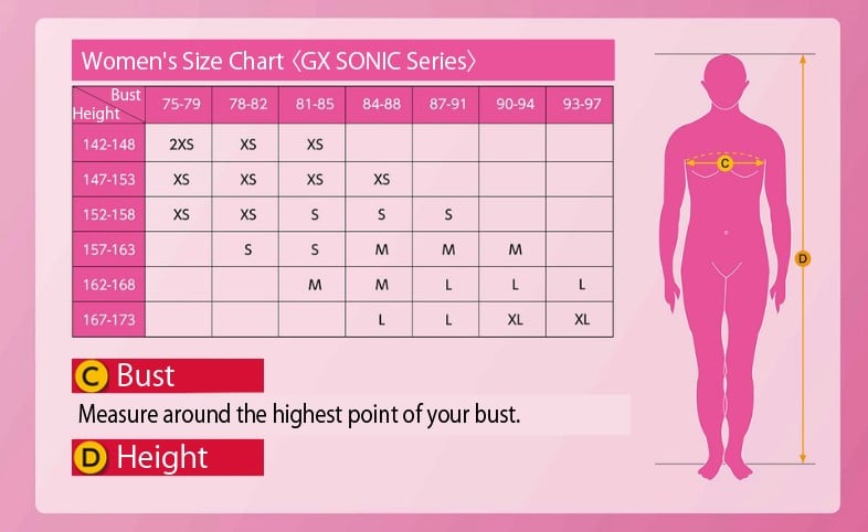 GX SIZE CHART