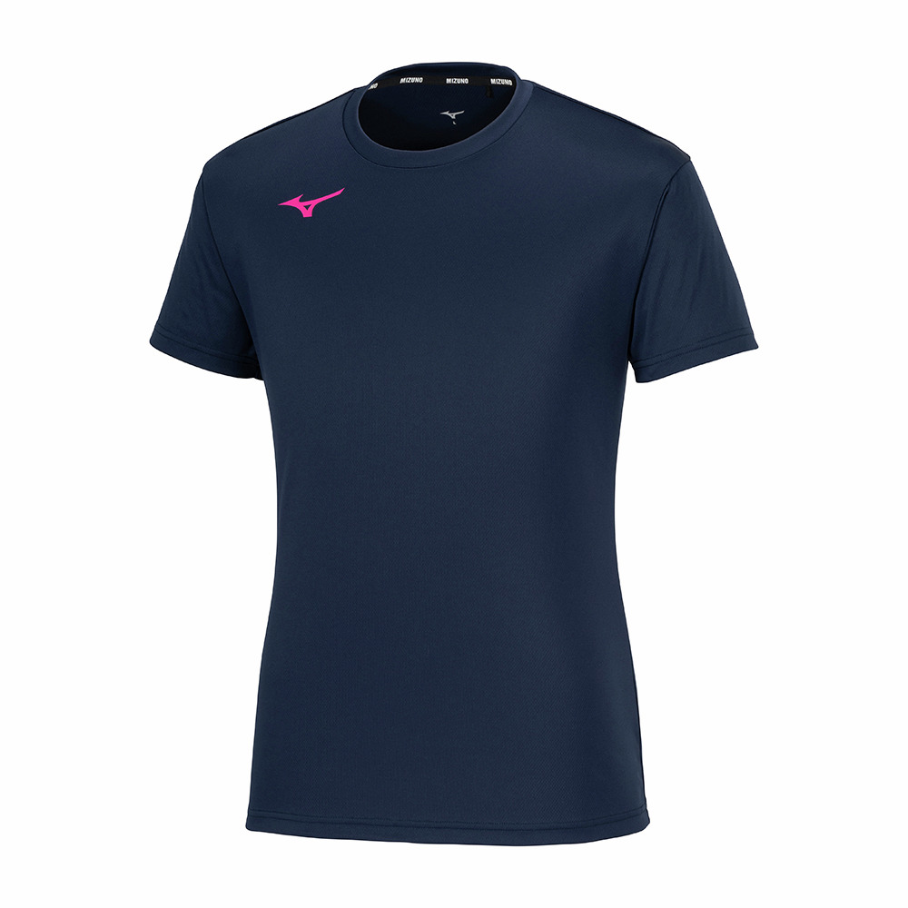 BASIC PLAIN TEE (SHORT SLEEVE) UNISEX Navy / Magenta