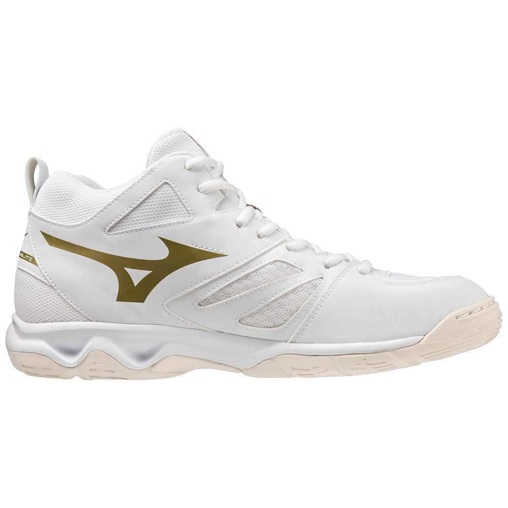 MIZUNO DYNABLITZ MID UNISEX White / Gold / Snow White