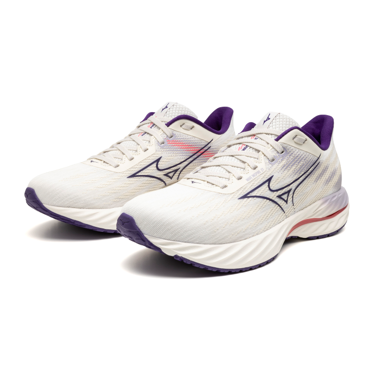 WAVE INSPIRE 21 WOMEN MIZUNO Snow White / Vintage Indigo / Camellia Rose