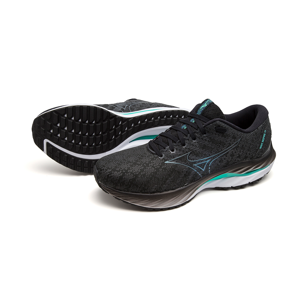 WAVE INSPIRE 19 2E WIDE MEN Black / Metallic Gray / Biscay Green
