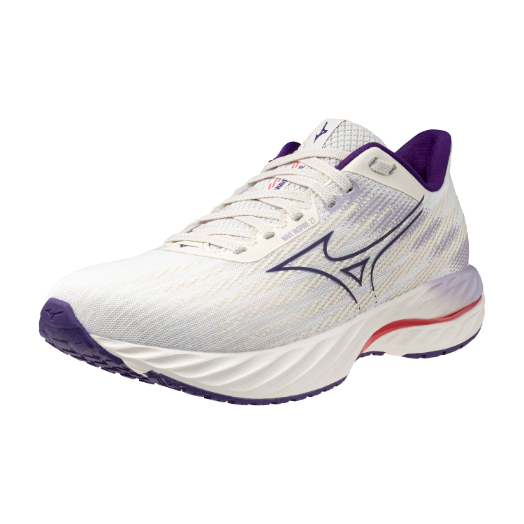 WAVE INSPIRE 21 WOMEN MIZUNO Snow White / Vintage Indigo / Camellia Rose