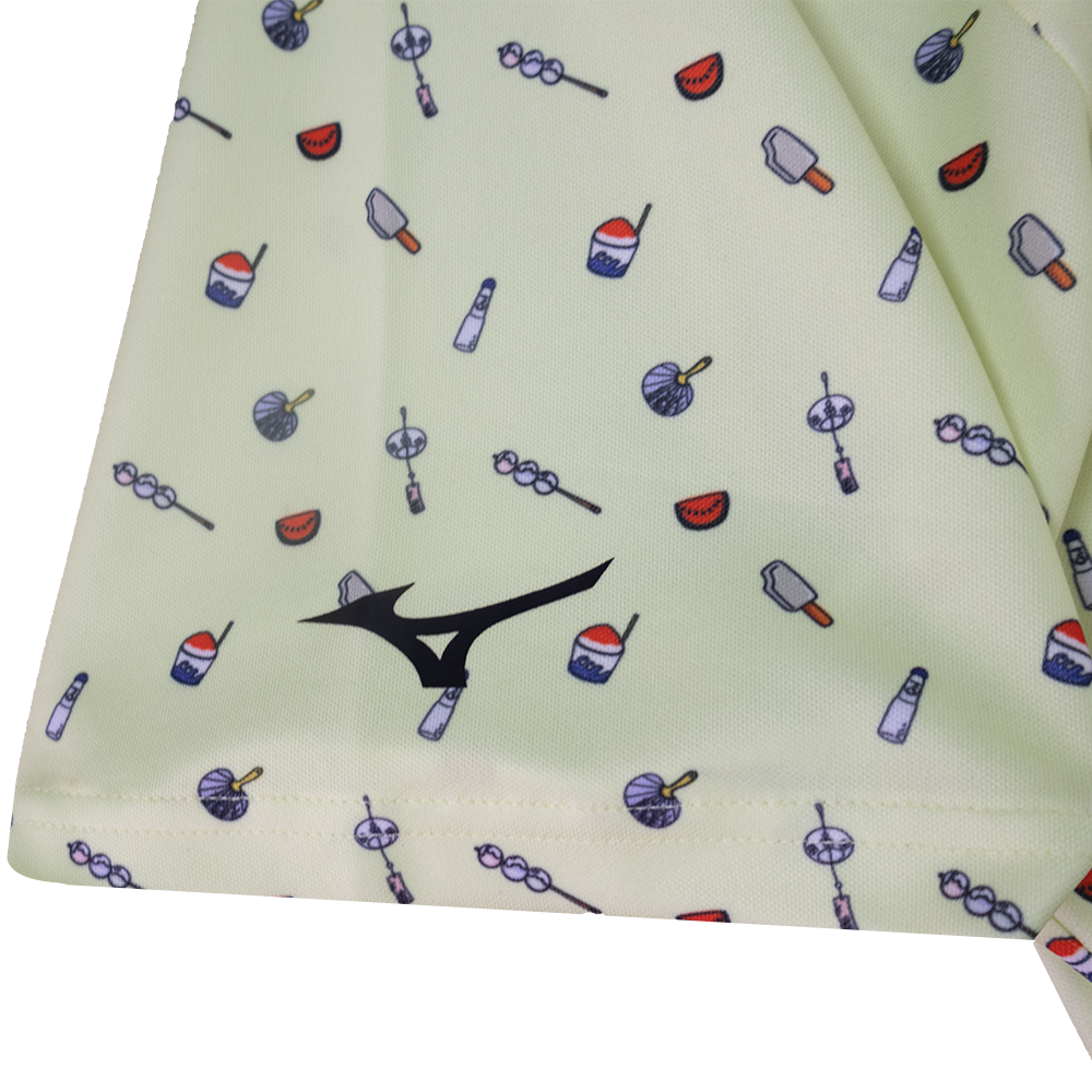 JAPANESE SUMMER PRINT POLO WOMEN Luminary Green