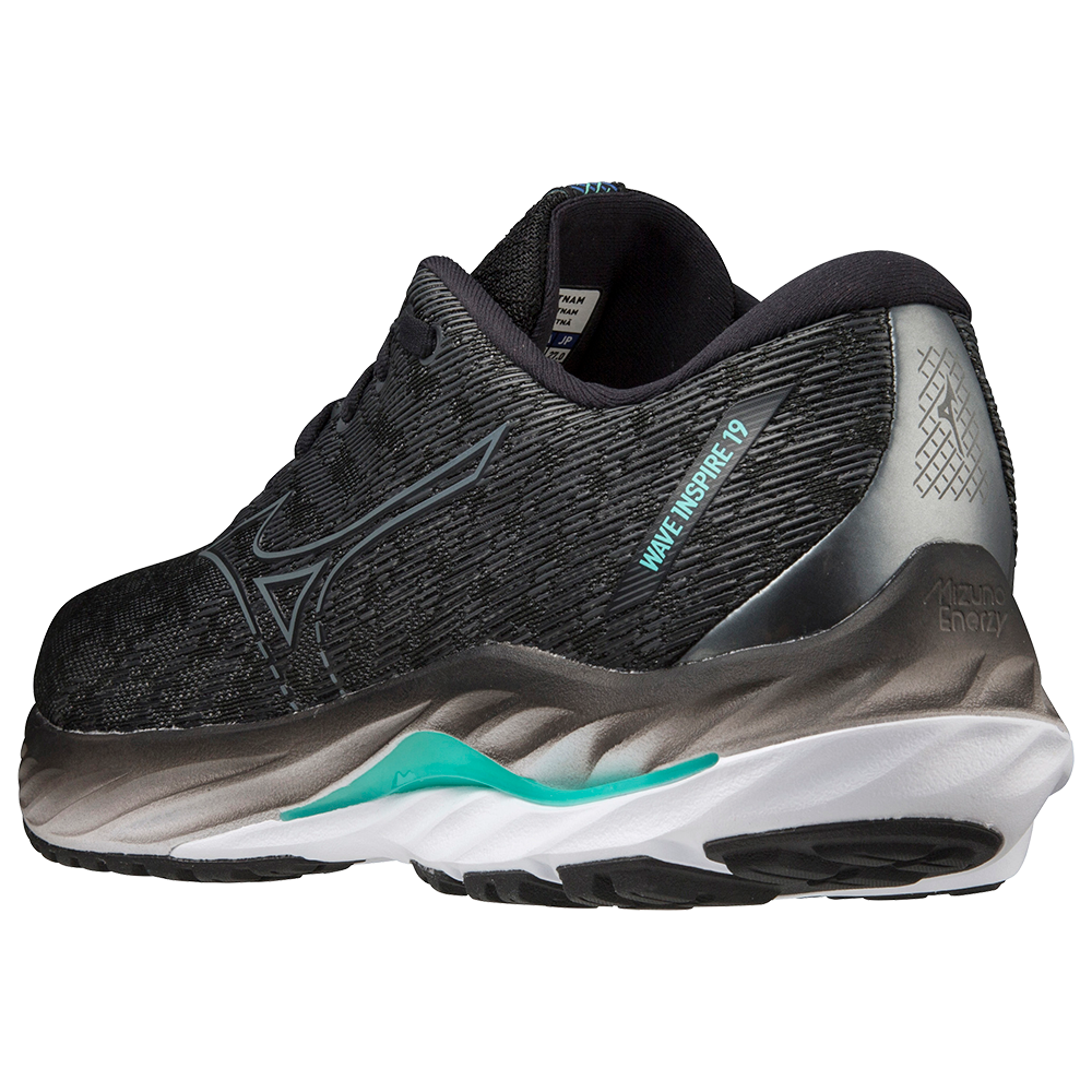 WAVE INSPIRE 19 2E WIDE MEN Black / Metallic Gray / Biscay Green