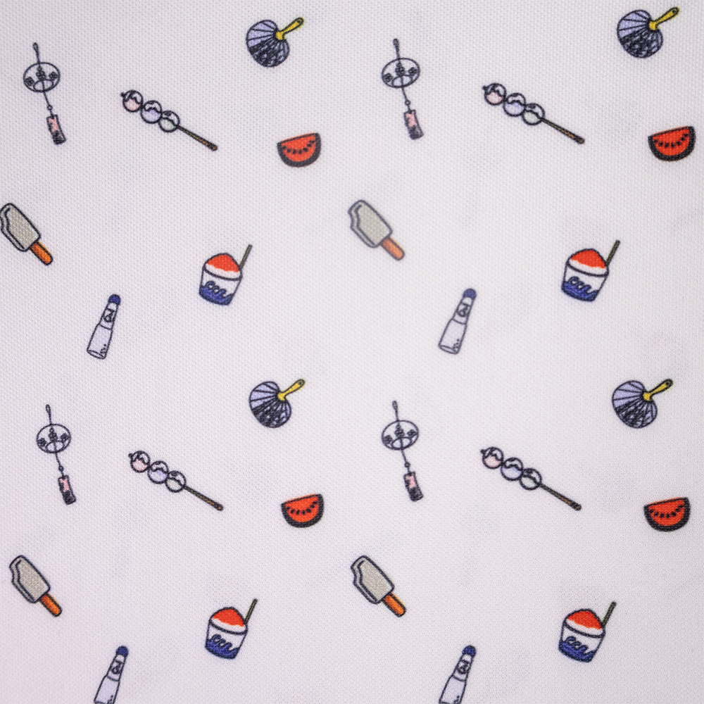 JAPANESE SUMMER PRINT POLO WOMEN White
